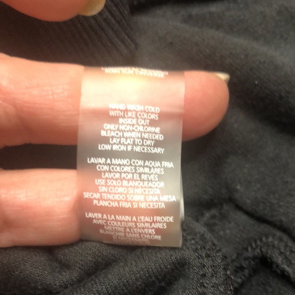 Calvin Klein full zip high neck jacket black velour cozy pockets Sz L - Picture 12 of 13